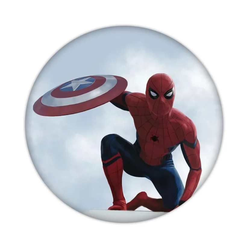 1 шт. значок героя Marvel Человек-паук, пластиковая брошь, модная булавка для украшения одежды, рюкзака, шарфа, подарки для детской вечеринки