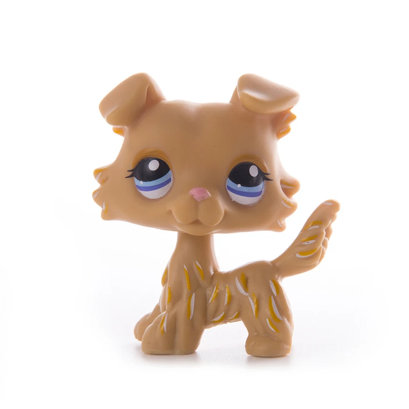 2pcs/lot Littlest Pet Shop LPS Gray Collie Dog Yellow Shorthair Cat toy 
