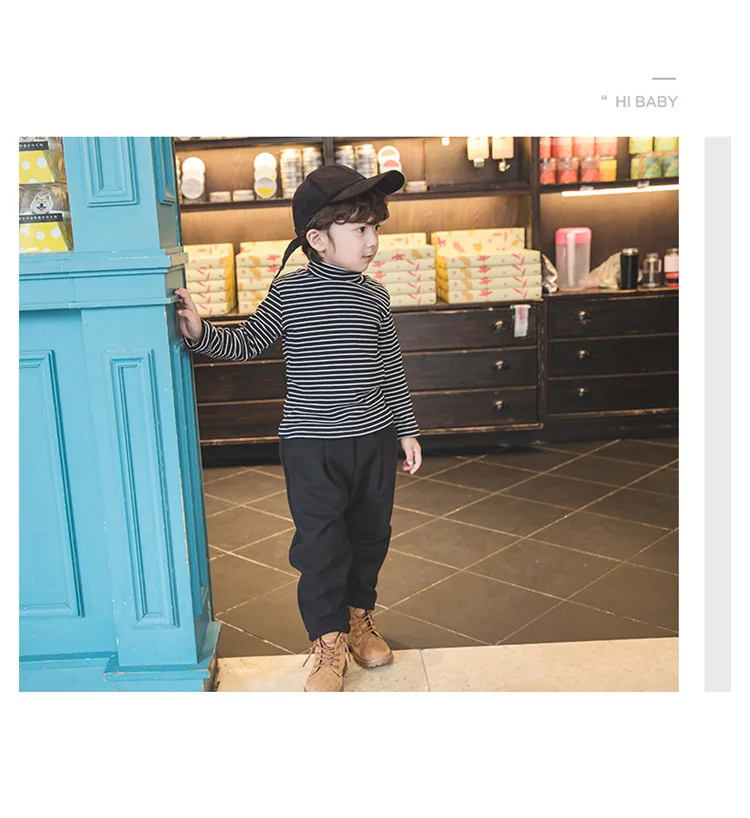 Autumn And Winter CHILDREN'S Trousers Korean-style Solid Color Star Pattern Brushed And Thick Trousers Children Boys' Casua
