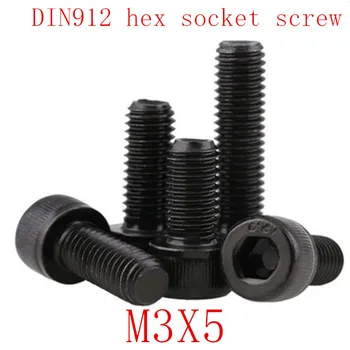 

50PCS DIN912 Grade 12.9 allen socket head screw M3*5 m3x5 Hexagon Socket Head Cap Screws Hex Socket Screw