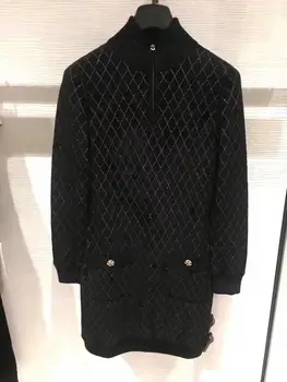 

2020 Autumn High Quality Luxury Women Long Sleeve Wool Fashion Casual Dress Gdnz 9.16