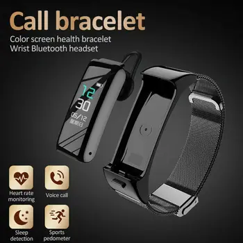 

2-in-1 Bluetooth Headset Heart Rate Health Monitoring Smart Phone Watch Bracelet