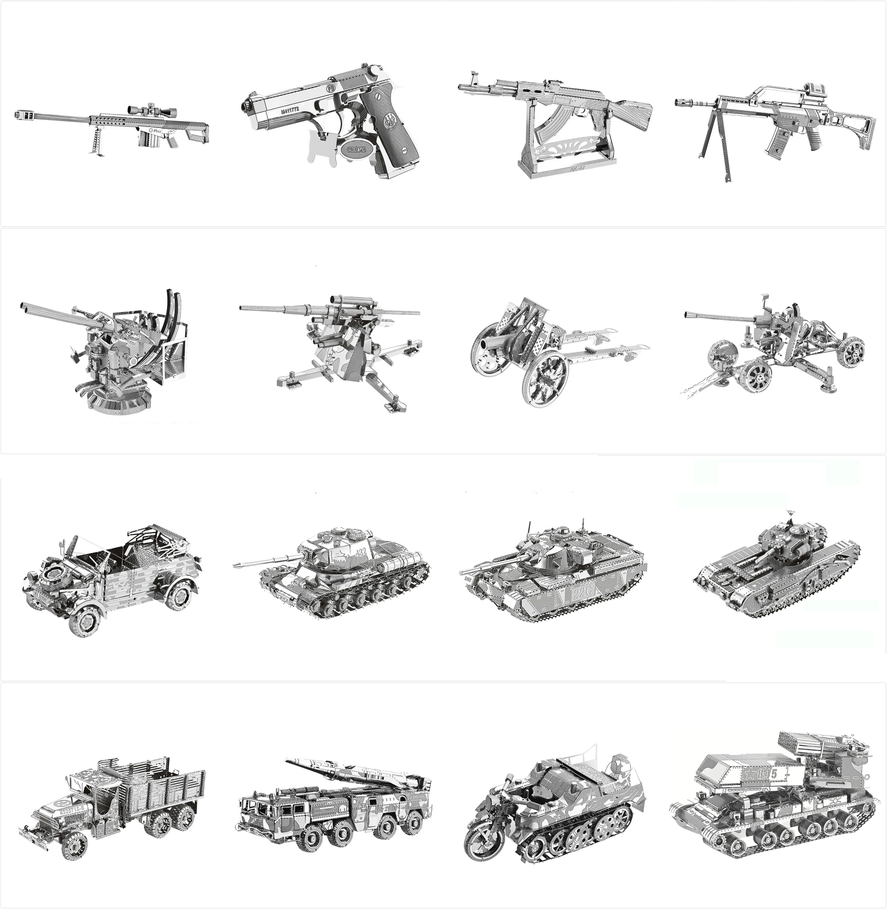 Military Tank Ship Gun 3D Metal Puzzle Black Pearl Lifeboat Car Titanic DIY Model Kits Laser Cut Assemble Jigsaw Adult Gift Toys | Игрушки и