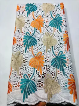 

Latest 5yards Swiss Voile Lace Cotton Lace fabric high Quality Nigerian Wedding For Woman African Lace FYIN318