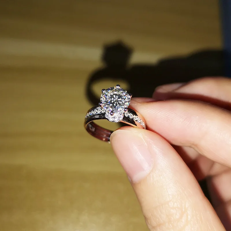 Женское кольцо ormosiia Moissanite розовое золото 1 5 карат 14 к для помолвки свадьбы
