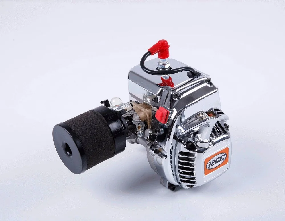 32cc 4 болта хромированный двигатель комплект для 1/5 Hpi Rovan KM Mcd Gtb FG DDT ③ Racing Baja Losi 5ive-t грузовик Rc запчасти для автомобилей