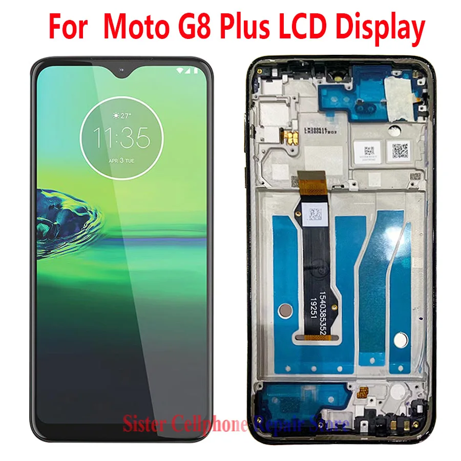 

original 6.3" For Motorola Moto G8 Plus LCD Touch Screen Digitizer Assembly Replacement For MOTO G8Plus Display withFrame XT2019