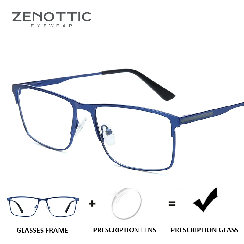 ZENOTTIC Titanium прогрессивные очки по рецепту Мужские квадратные анти синий