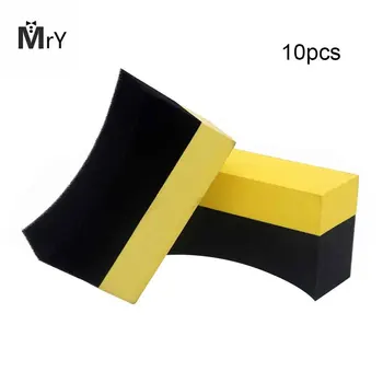 

DJSona 10Pcs Auto U-Shape Tire Wax Polishing Compound Sponge ARC Edge Tyre Cleaner Auto Vehicle Detailing Cleaner Tools New