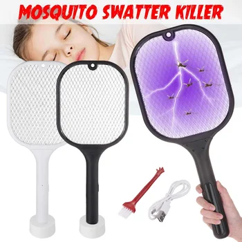 

1200mA Electric Mosquito Killer With UV Lamp Handheld USB Rechargeable Bug Zapper Summer Fly Swatter Trap Home Bug Insect Racket