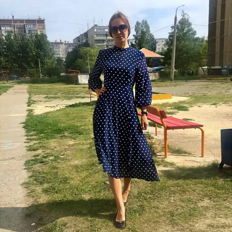 Осеннее платье VONDA в горошек, винтажный комбинезон, летнее платье, Пляжное Платье, женское вечернее платье, женский сексуальный сарафан
