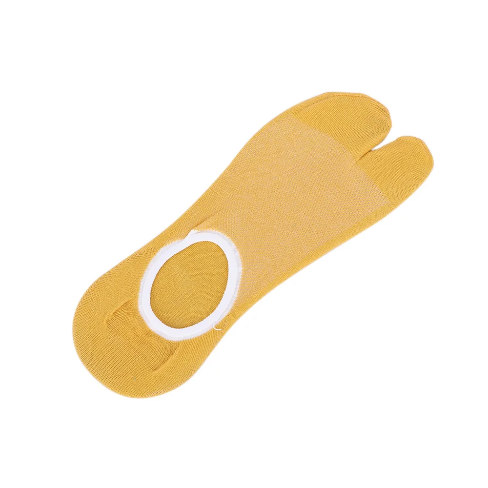 yellow 1 пара; цвет черный, розовый, белый; летние женские хлопковые носки с пятью пальцами; Чулочные изделия; невидимые носки; тапочки в стиле Харадзюку; Забавные милые носки с героями мультфильмов - Цвет: yellow