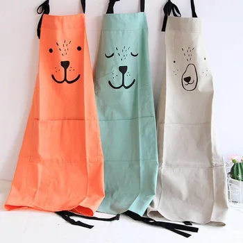 

Nordic Parent-child Apron Durable Polyester Cotton Apron Kitchen Restaurant Work Clothes Children Adult Apron Baking Home Servic