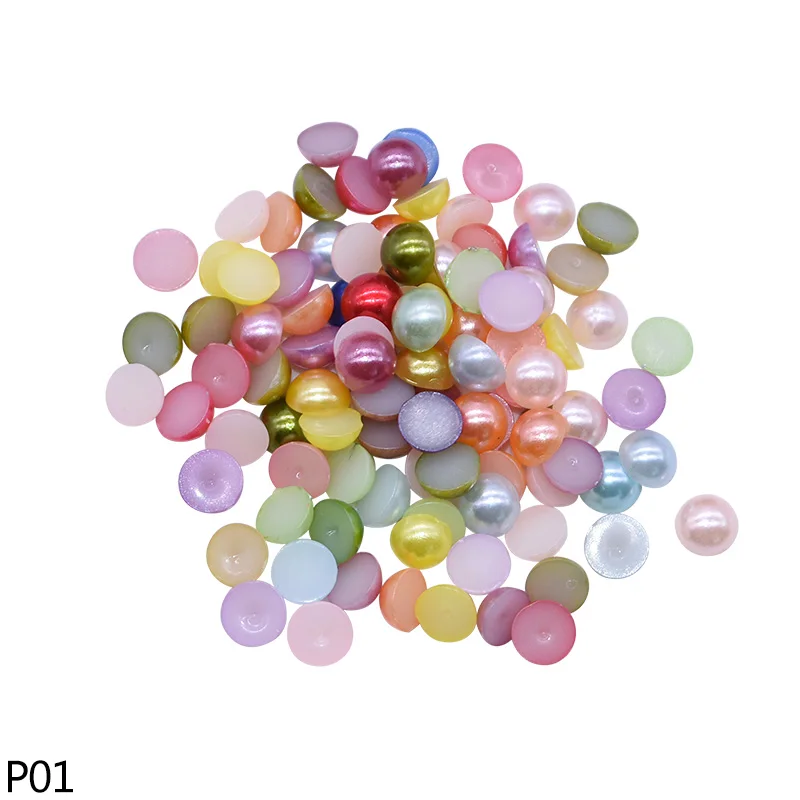 1000Pcs Pearl Stickers Trim Rhinestones for Nails Phone DIY Flatback Manicure Pearl Beaded Appliques Clothes Stickers