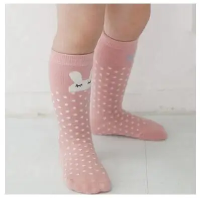Rabbit pink slip Гольфы для новорожденных, малышей, носки для маленького мальчика/девочки, Нескользящие, милые, с рисунком лисы, теплые, в стиле радуги, для младенцев, теплые носки - Цвет: Rabbit pink slip
