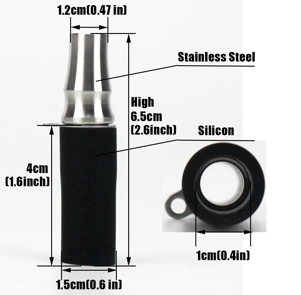 Мундштук кальяна из нержавеющей стали с ремешком из веревки кремния многоразовые наконечники для рта Chicha Narguile водяная трубка-кальян мундштук