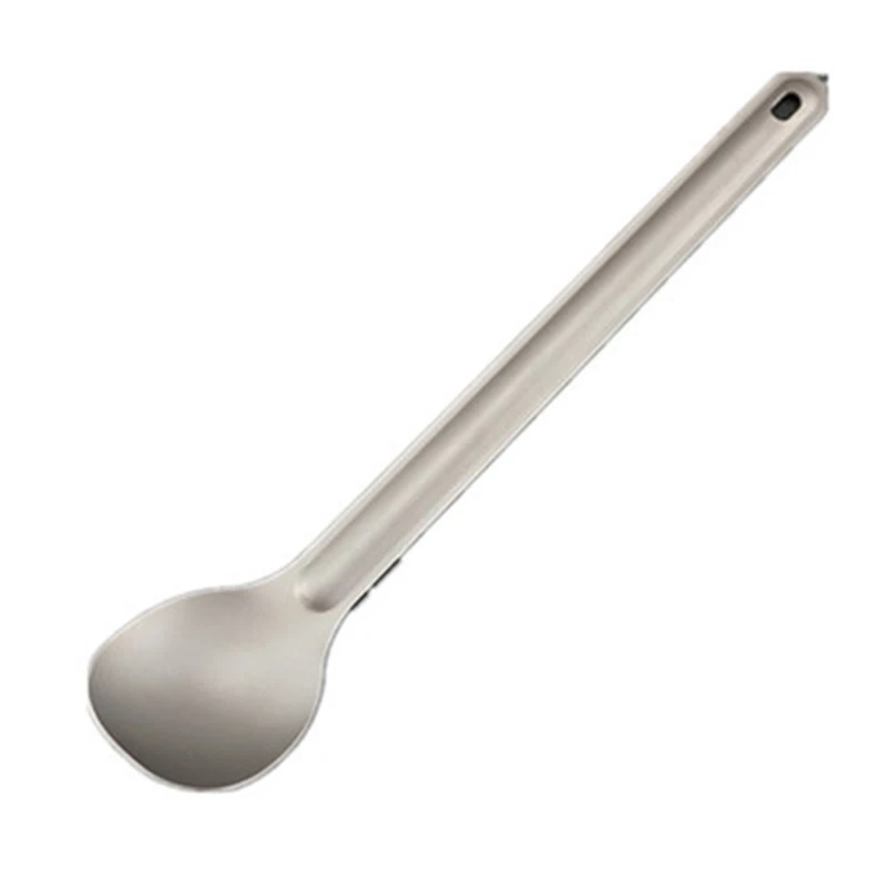 

1Pcs Titanium Spoon 21.5Cm X 3.9Cm Camping Spoon Outdoor Tableware Long-Handled Titanium Spoon