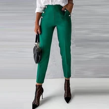 

Office Ladies Pant Women Trousers VONDA 2022 Casual High Waist Pencil Pants Pantalon Oversized Femme Elegant Party Long Trousers