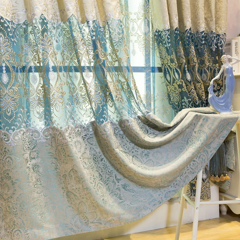 Modern Water-Soluble Embroidery Schneider Stitching Curtains for Living Dining Room Bedroom