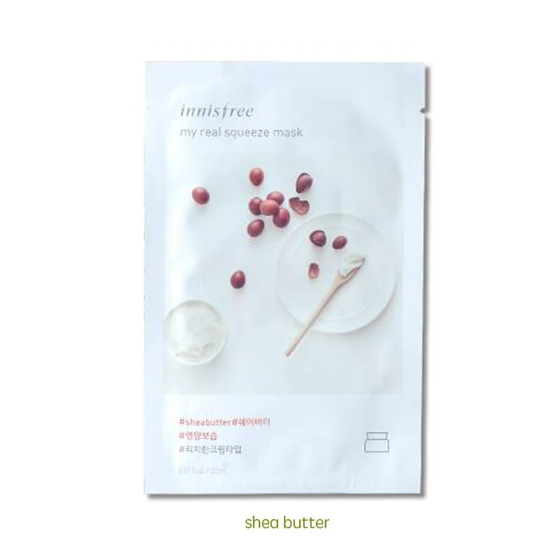 shea butter Новинка, innisfree, это настоящее сжатие, маска, увлажняющая, контроль жирности, лист, маска, против старения, гладкая кожа, Корея, косметическая маска для лица - Цвет: shea butter