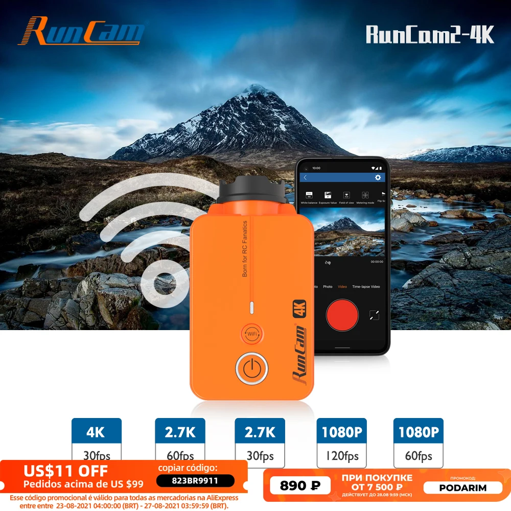 Review RunCam2 4K HD FPV Sports Action Camera WiFi APP Supported Drone Camcorder Mini Film Video Recorder for Quadcopter Accessories