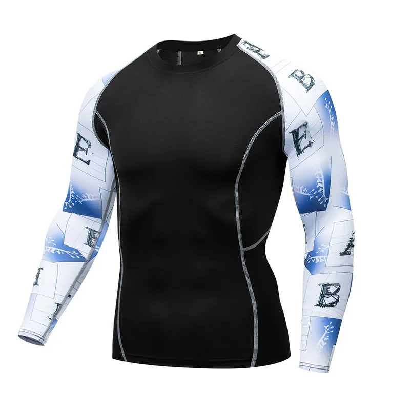 Мужская спортивная футболка с длинным рукавом для бега мужская компрессионная