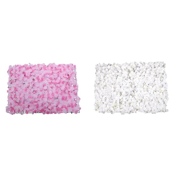 

2Pcs Noble Carpet Type Hydrangea DIY Wedding Setting Wall Decoration Road Led Flower T Stage Decoration Photo Background Pink &
