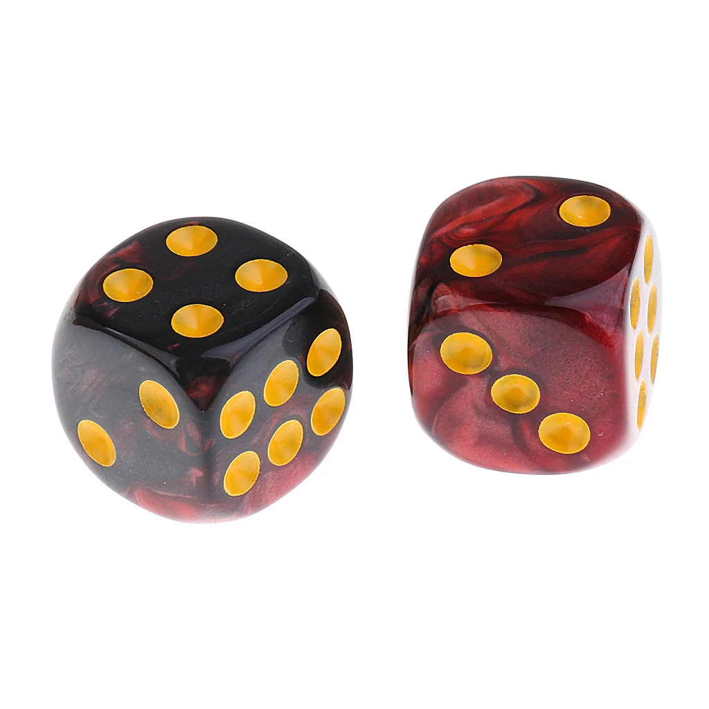30 Pieces Acrylic 6-sided Spot Dice D6 w/ Iron Box for Party Bar Table Board Game