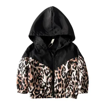 

1-7T Toddler Girl Clothes Kids Baby Girls Boys Jacket Outfits Leopard Print Long Sleeve Hooded Coat Stitching Outwear