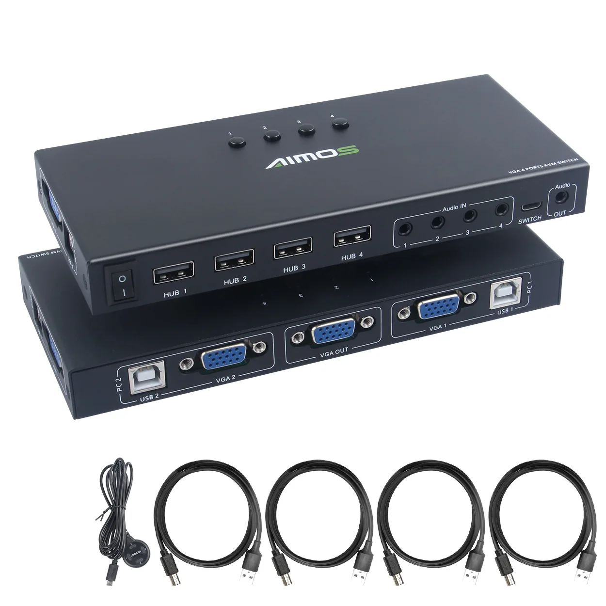 Квм-переключатель VGA 4-в-1 выключатель USB устройство для совместного использования