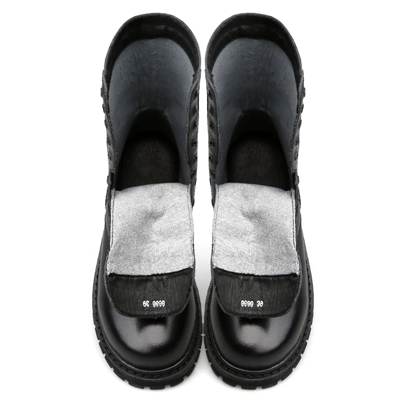 Мужские ботинки с защитой от ударов; Z8686; зимние мужские ботинки в байкерском стиле; модные мужские ботинки из искусственной кожи; черные высокие повседневные ботинки; большие размеры