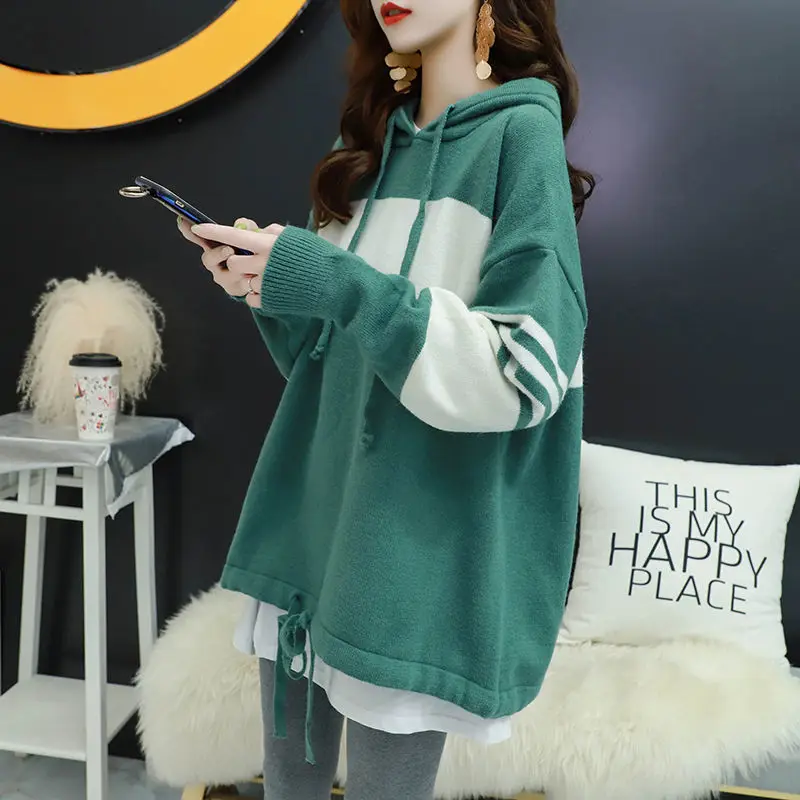 

Hooded Pullover Sweater women's lazy wind wear autumn winter 2019 new Korean style loose sweater jacket