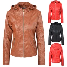 Женская кожаная куртка плюс бархатная курка женская куртка на молнии длинный рукав карман теплая куртка#3
