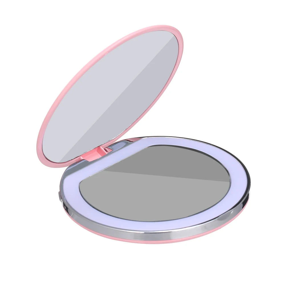 Косметическое зеркало мини Портативный карманный светодиодный зеркало для макияжа с светильник Перезаряжаемые ручной компактный 3X увеличительное складное зеркало для макияжа