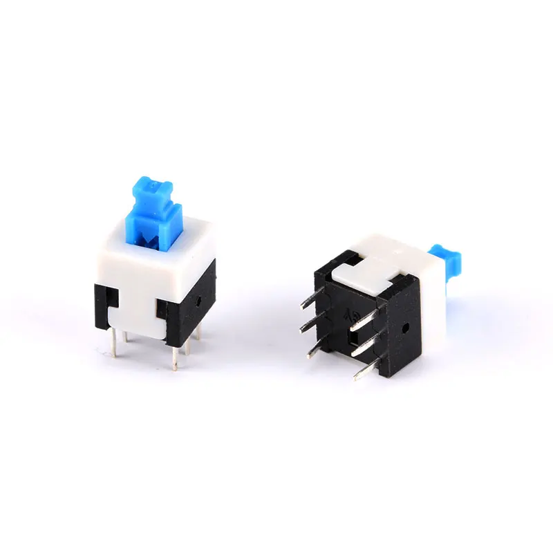 20Pcs Push Button Switch 8X8mm Blue Cap DPDT Self-locking Type Square Button Switch 88 6Pin Multimeter (1)