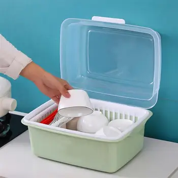 

Multifunction Kitchen Drain Plastic Tableware Chopsticks Rack Shelf Storage Dishes Clamshell Bottle Holder