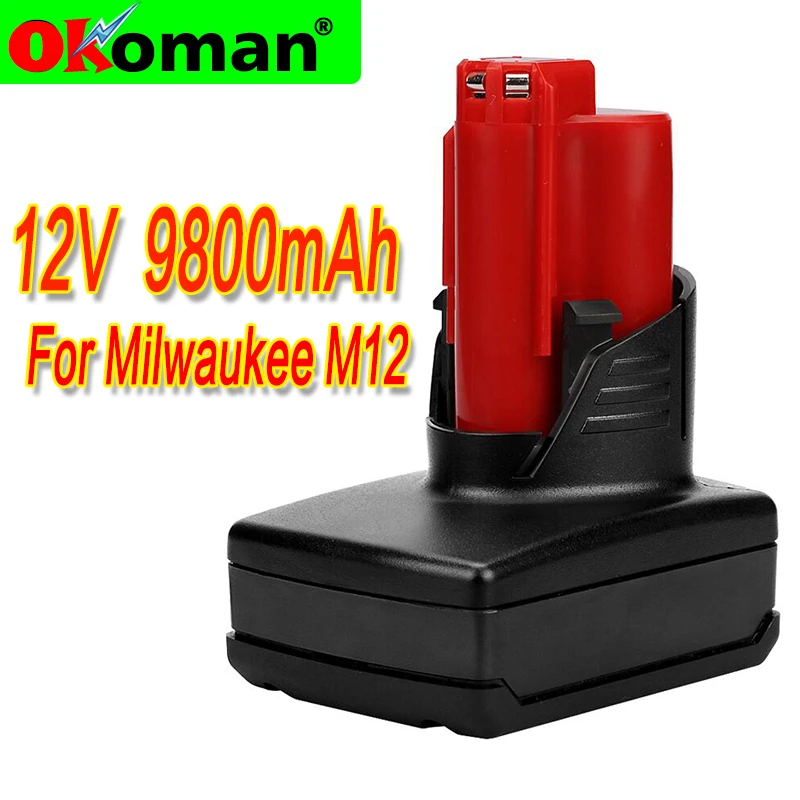 LargeCapacity Tools Battery for MilwaukeeM12 12v9800mah ElectricTool Rechargeable Li-ion Replacement L10 Backup | Электроника