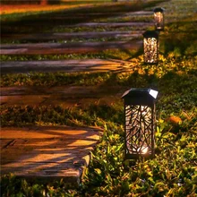 1/2/4 шт светодиодный солнечный Кол светильник Фонари Солнечная приведенная в действие Автомобильная подсветка декоративный напольный газон садовый светильник для сада