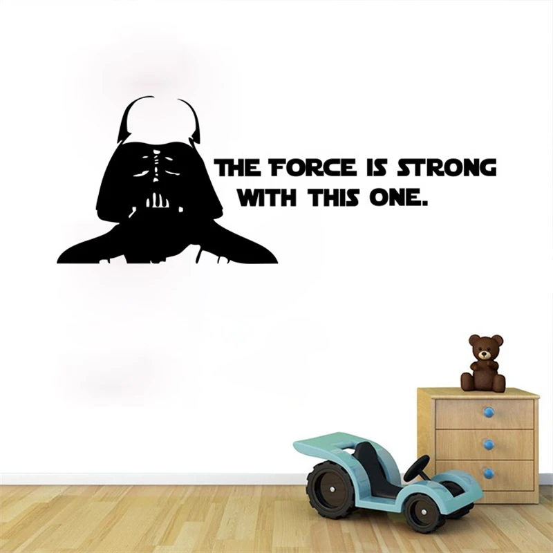The Force Is Strong Star Wars  Wall Decals Home Decoration For Kids Room Stickers Art DIY Vinyl Movie Art Boy's Gift