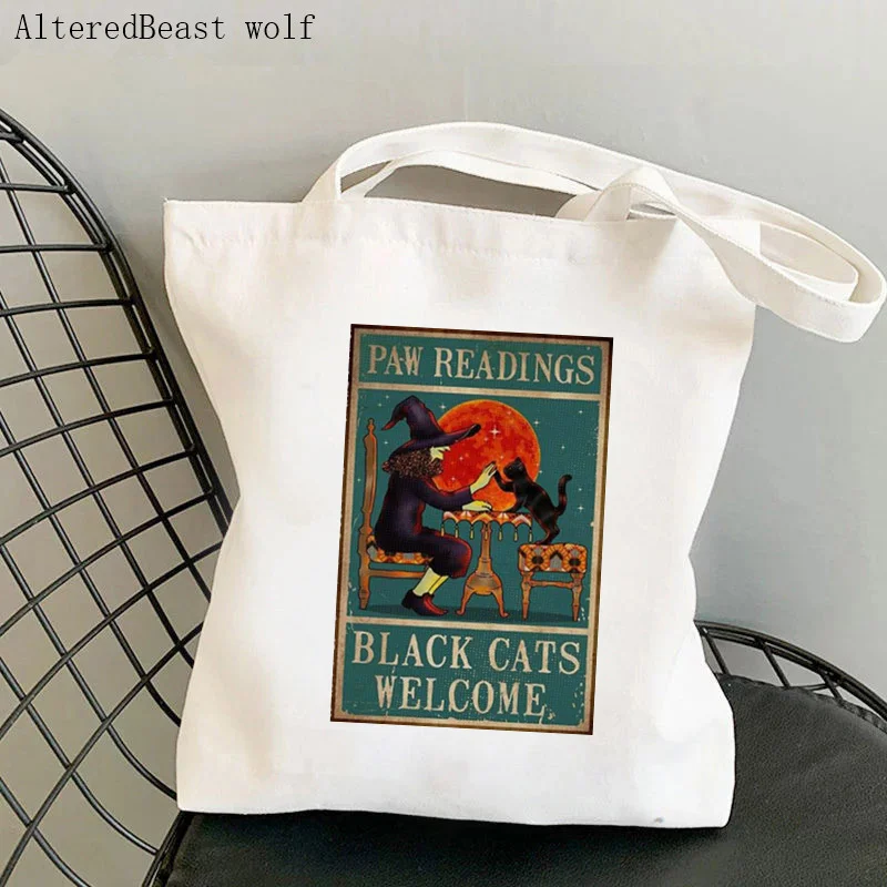 Women Shopper bag Just A Girl Loves Books and cat Bag Harajuku Shopping Canvas Shopper Bag girl handbag Tote Shoulder Lady Bag