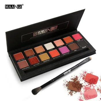 

14 Colors Shining Matte Eye Shadow Pallete with Brush Pigment Glitter Mineral Spangle Eyeshadow Makeup Cosmetics Make Up Pallete