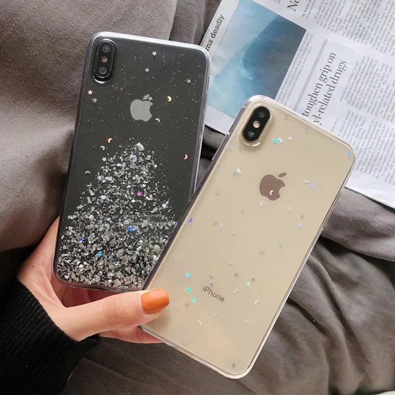 

Fashion Transparent Glitter Star Powder Cover Phone Case For Huawei Nova 5 4 3 3i P30 P20 Mate 20 Honor 20 Pro Honor 9 10 Funda