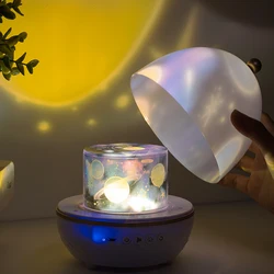 Luz da noite projetor girando luminoso céu estrelado lâmpada de sono bluetooth alto falante music player novidade brinquedo aniversário presente natal