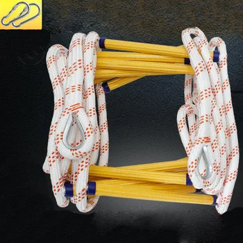 

10M Fire Safety Rope Self-rescue Downhill Household Escape Rope Climbing Insurance Safety Rope Wire Core Fire Double Hook DFS079