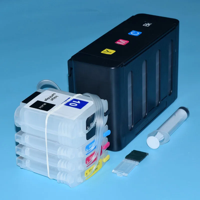 4 цвета Bulk ciss Ink система для hp 10 11 для hp Designjet 100 110 70 принтер с чипами автоматического сброса
