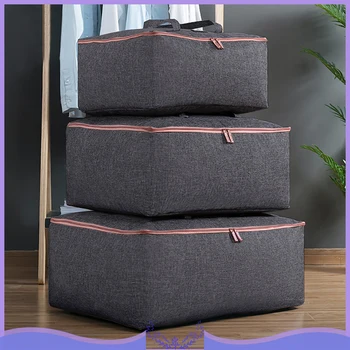 

Large Capacity Organizer Linen Cotton Storage Bags Large Clothes Organizer Storage Bags for Clothing Comforters and Blankets