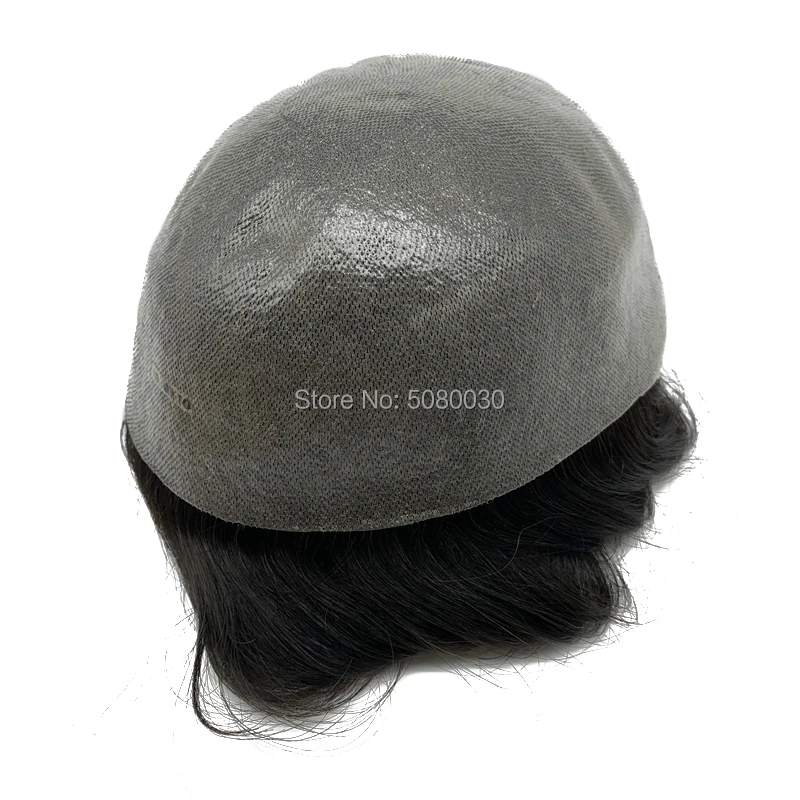 Парики Toupee для мужчин искусственная кожа 100% натуральные человеческие волосы