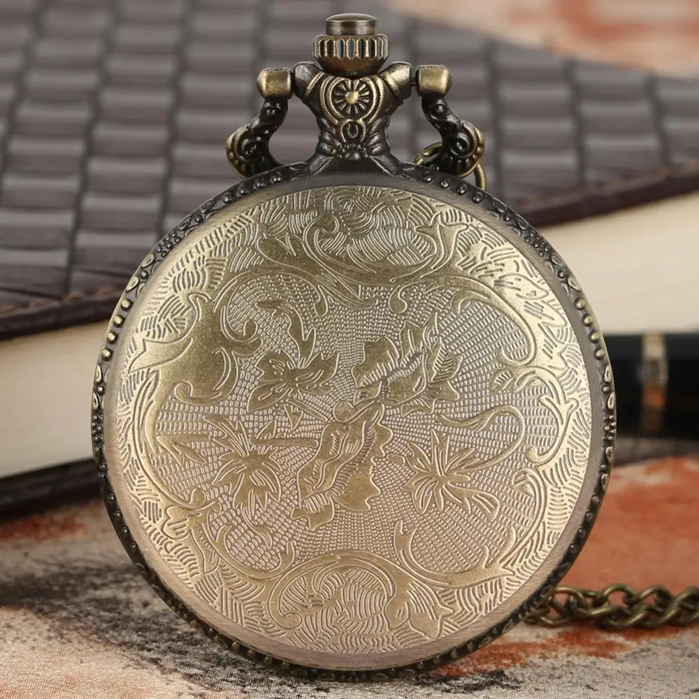 Vintage Women Copper Hot Necklace Rabbit Pendant Trendy Men Retro Pocket Watch Chain Cute Gift Alice in Wonderland