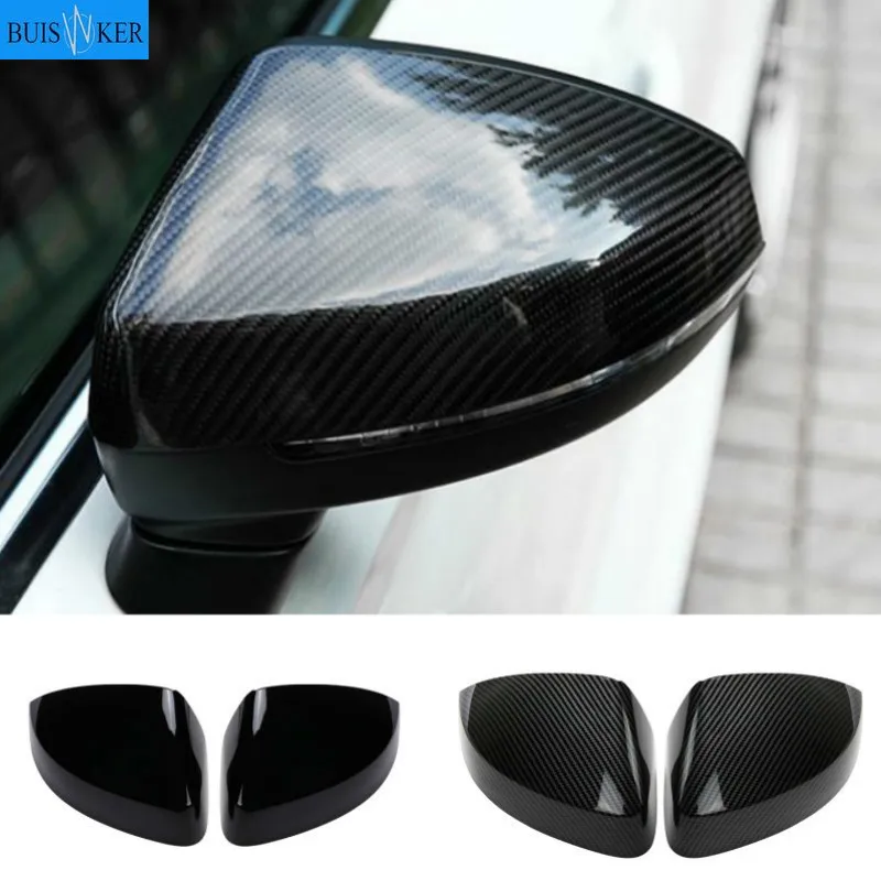 

2 pieces for Audi A3 S3 8V RS3 Side Wing Mirror Covers Caps Carbon Fiber Gloss Black Mirror Caps 2013 2014 2015 2016 2017 - 2019