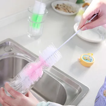 

Cleaning Brush Long Handle Household Cup Bottle Kitchen Wash Stain Removing Extended Multifunctional Cleaner Tool Color Random